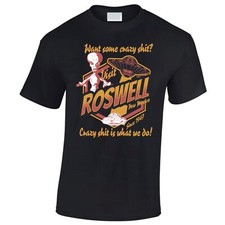 Listing image for Crazy Sh*t Roswell T Shirt Aliens DTG Conspiracy Spacemen Funny Travel Time UFO
