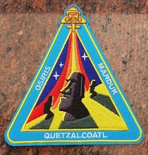 Listing image for Moai Statues Ancient Aliens Iron/Sew On Patch 11cm x 10.5cm UAP FREE P&P