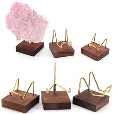 Listing image for Mineral Stand Wood Support Base Display Holder For Crystal Minerals Home Decor