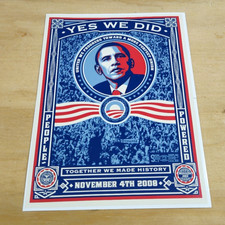 Listing image for Obama 2008 Yes We Did Shepard Fairy Stickers Moveon.org Election Memorabilia