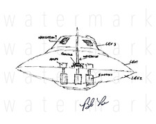 Listing image for Bob Lazar UFO Sketch Hanger S4 51 signed photo 8X10 print poster autograph RP