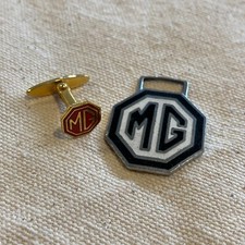 Listing image for Lot of 2 Vintage MG Motors Memorabilia Cuff Link Keychain Collectibles